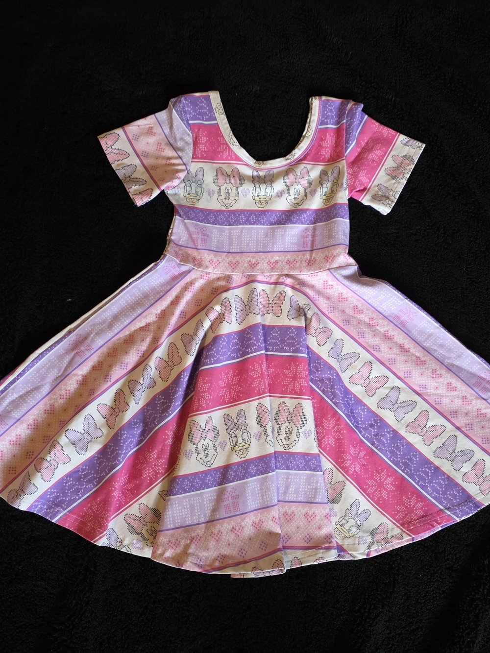 Christmas Sweater Minnie & Daisy Print Twirl Dress
